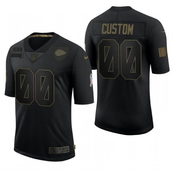 Men's Kansas City Chiefs Custom Black 2020 Salute To Service Limited Jersey - Replica