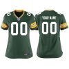 Woman's Green Bay Packers Green Game Customized Jersey - Replica