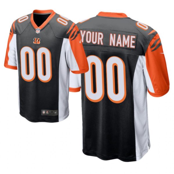 Custom Bengals Jersey for Men Cincinnati Bengals #00 Custom Black 2020 Draft Game Jersey