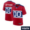 Custom Youth’s New York Giants Century Red Alternate Player Game Jersey 2024