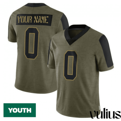 49ers Custom Jersey, Olive Youth's, 2021 Salute To Service Jersey - Replica