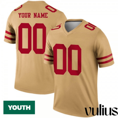 49ers Custom Jersey, Gold Legend Youth's, Custom Inverted Jersey - Replica