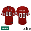 49ers Custom Jersey, Scarlet Youth's, 75th Anniversary Throwback Game Jersey - Replica