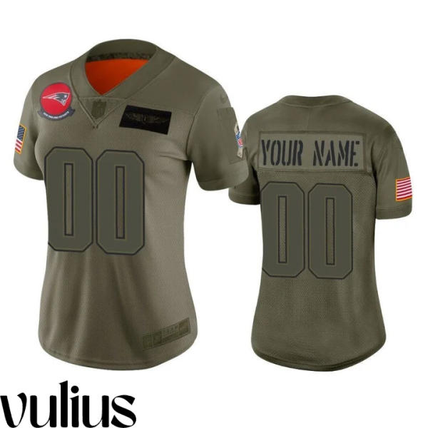 Customizable Patriots Jersey, Olive Woman's Jersey, 2019 Salute to Service Limited Jersey - Replica