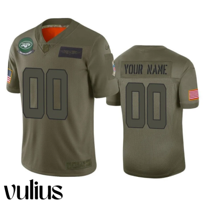 Jets Jersey Custom, Olive Men's Jersey, 2019 Salute to Service Limited Jersey - Replica