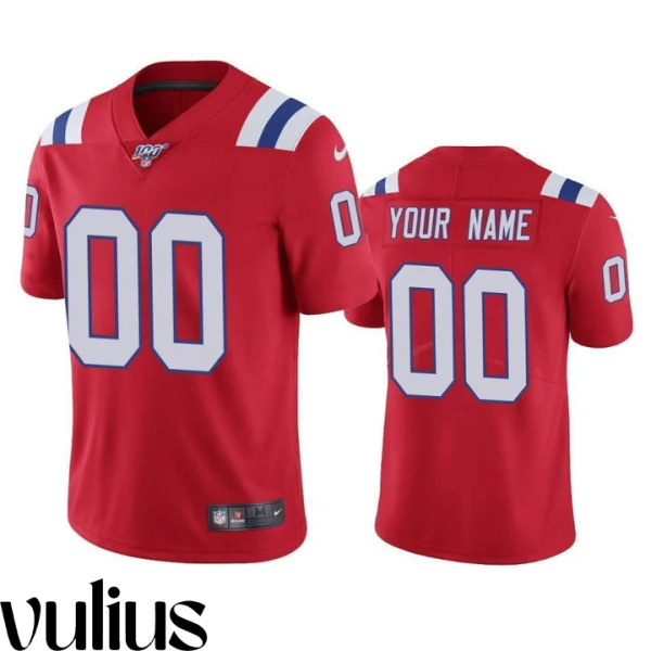 Customizable Patriots Jersey, Red Men's Jersey, 100th Season Vapor Limited Jersey - Replica