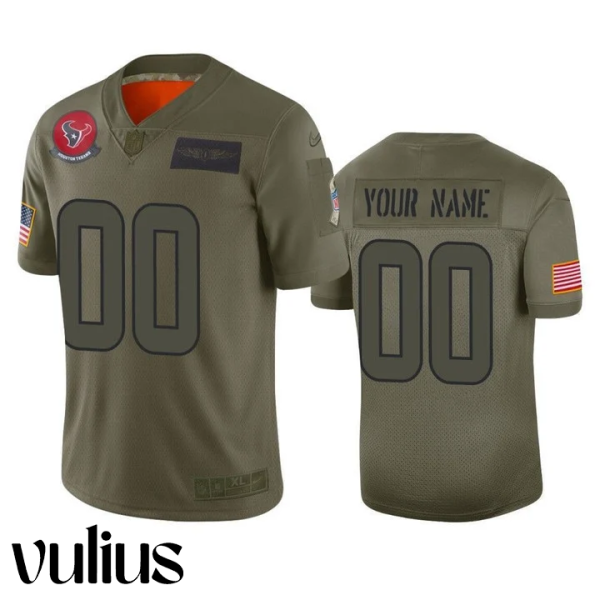 Custom Texans Jersey, Olive Men's Jersey, 2019 Salute to Service Limited Jersey - Replica