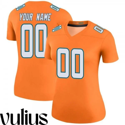 Dolphins Custom Jersey, Orange Woman's Jersey, Color Rush Jersey - Replica