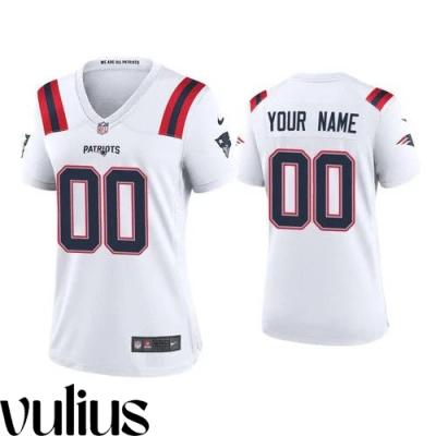 Customizable Patriots Jersey, White Woman's Jersey, 2020 Game Football Jersey - Replica