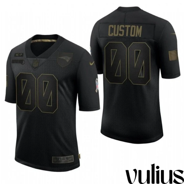 Customizable Patriots Jersey, Black Men's Jersey, 2020 Salute To Service Limited Jersey - Replica