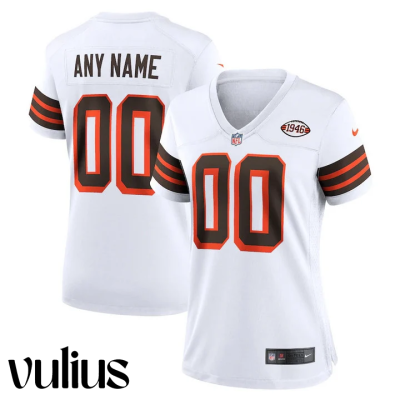 Browns Custom Jersey, White Woman's Jersey, Alternate Jersey - Replica