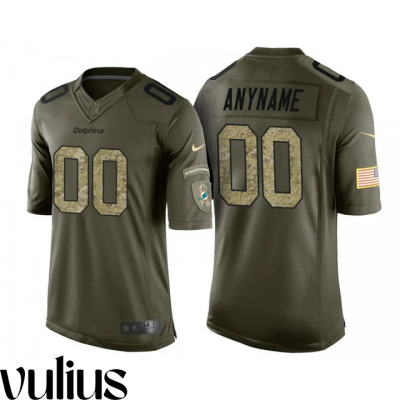 Dolphins Custom Jersey, Green Camo Men's Jersey, Salute to Service Jersey - Replica