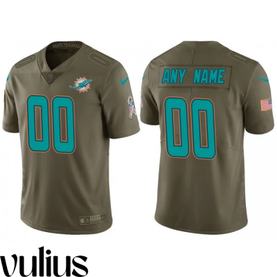 Dolphins Custom Jersey, Olive Men's Jersey, 2017 Salute to Service Vapor Untouchable Limited Jersey - Replica