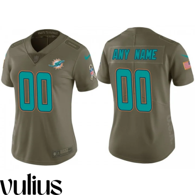 Dolphins Custom Jersey, Olive Woman's Jersey, 2017 Salute to Service Vapor Untouchable Limited Jersey - Replica