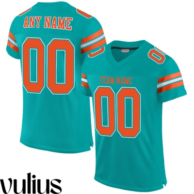 Dolphins Custom Jersey, Aqua Men's Jersey, Sports Design Stitched Jersey - Replica