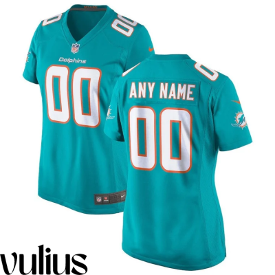 Dolphins Custom Jersey, Aqua Woman's Jersey, Home Game Jersey - Replica