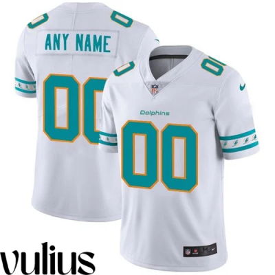 Dolphins Custom Jersey, White Men's Jersey, Team Logo Vapor Limited Jersey - Replica