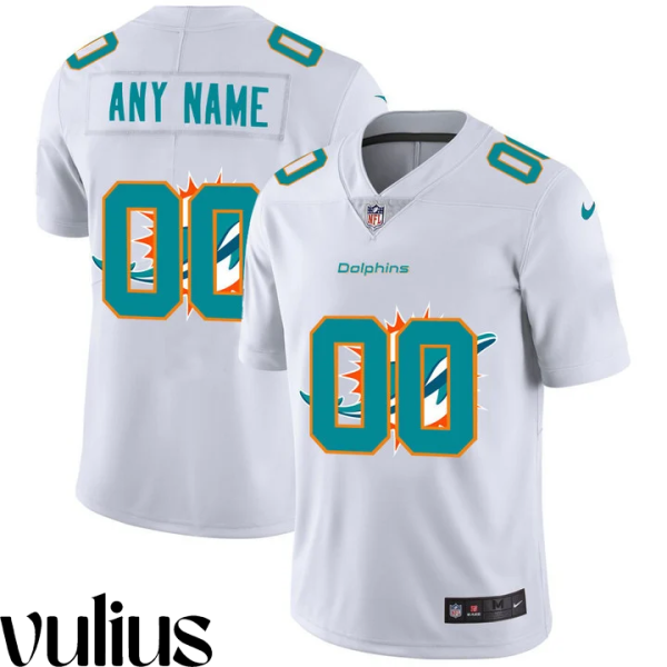 Dolphins Custom Jersey, White Men's Jersey, Team Big Logo Vapor Untouchable Limited Jersey - Replica