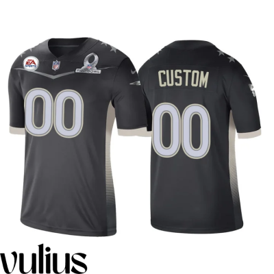 Customizable Patriots Jersey, Grey Men's Jersey, Anthracite 2021 AFC Pro Bowl Game Jersey - Replica