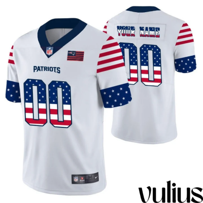 Customizable Patriots Jersey, White Men's Jersey, Independence Day Vapor Limited Jersey - Replica