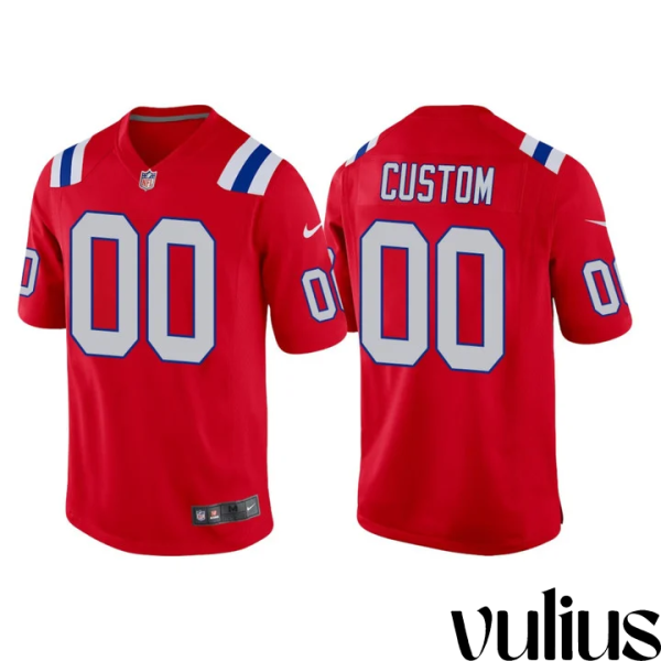 Customizable Patriots Jersey, Red Men's Jersey, Alternate Game Jersey - Replica