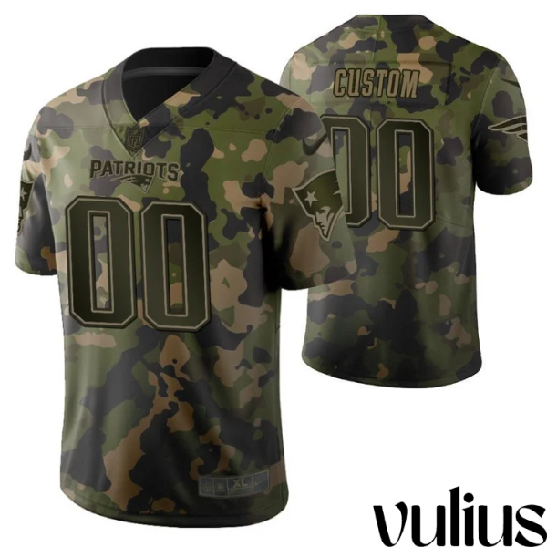 Customizable Patriots Jersey, Green Men's Jersey, Camouflage Memorial Day Jersey - Replica