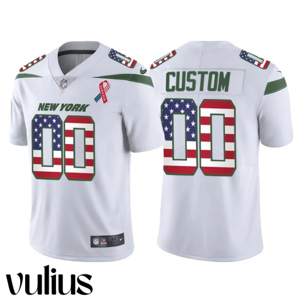 Jets Jersey Custom, White Men's Jersey, 9-11 20th Anniversary Commemoration Limited Jersey - Replica