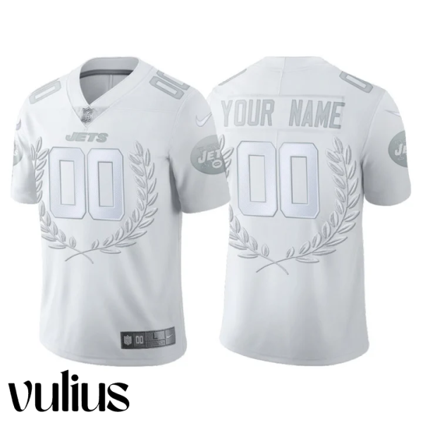 Jets Jersey Custom, White Men's Jersey, Vapor Limited Platinum Jersey - Replica