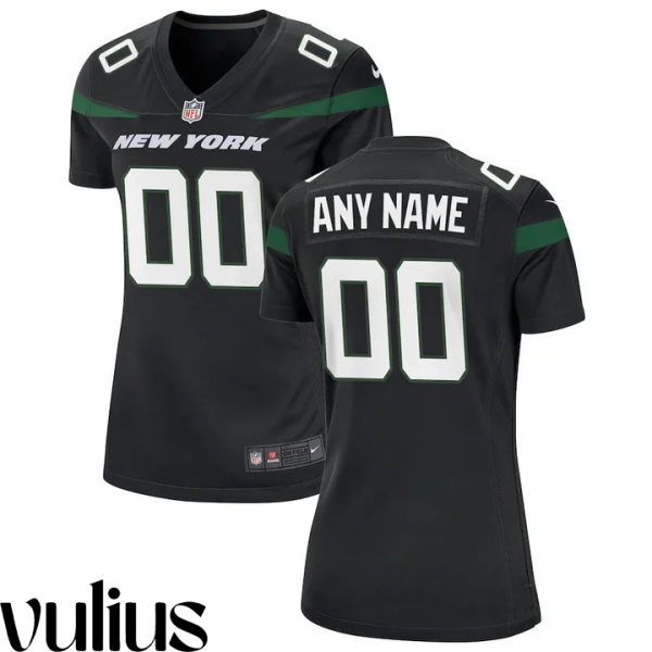 Jets Jersey Custom, Black Woman's Jersey, Alternate Jersey - Replica