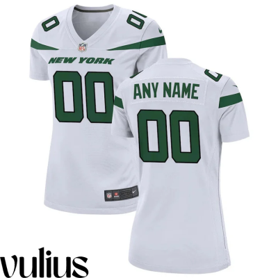 Jets Jersey Custom, White Woman's Jersey, Road Jersey - Replica