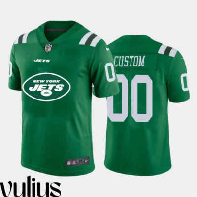 Jets Jersey Custom, Green Men's Jersey, 2020 Team Big Logo Stitched Limited Jersey - Replica