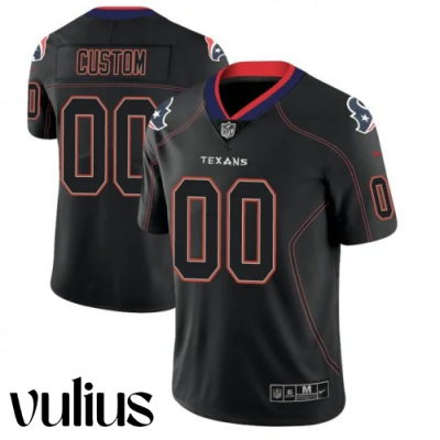 Custom Texans Jersey, Black Men's Jersey, 2018 Lights Out Color Rush Limited Jersey - Replica