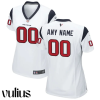 Custom Texans Jersey, White Woman's Jersey, Road Custom Game Jersey - Replica