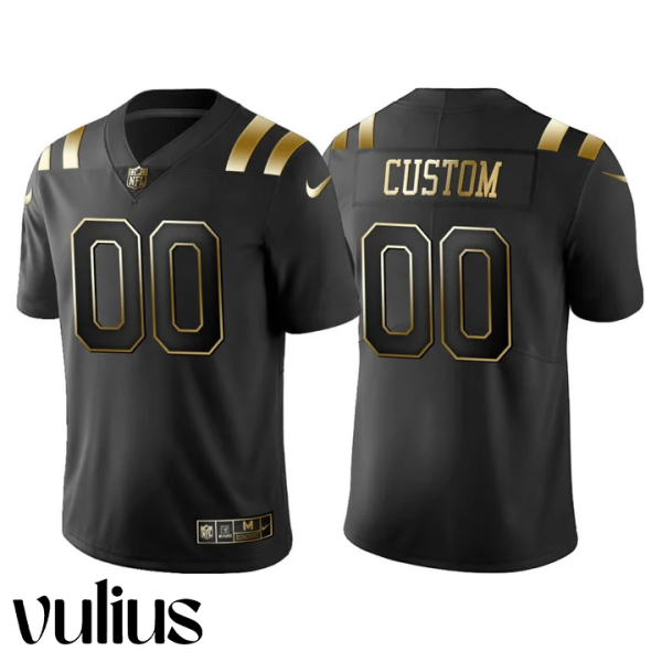 Custom Colts Jersey, Black Men's Jersey, 2020 Black Golden Limited Jersey - Replica