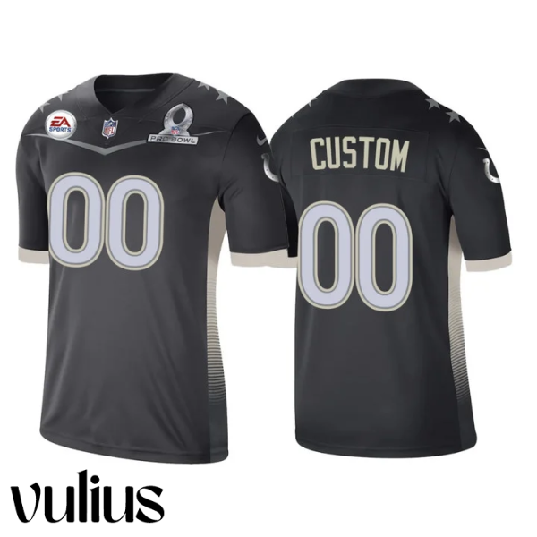 Custom Colts Jersey, Grey Men's Jersey, Anthracite 2021 AFC Pro Bowl Game Jersey - Replica