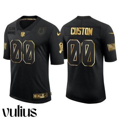 Custom Colts Jersey, Black Men's Jersey, 2020 Salute to Service Golden Limited Jersey - Replica