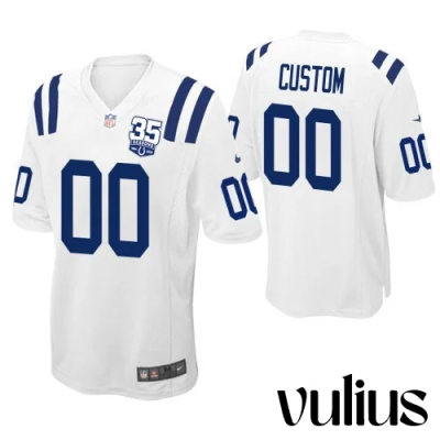 Custom Colts Jersey, White Men's Jersey, 35th Anniversary Game Jersey - Replica