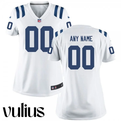 Custom Colts Jersey, White Woman's Jersey, Road Custom Jersey - Replica