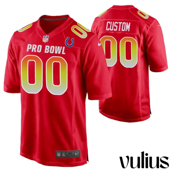 Custom Colts Jersey, Red Men's Jersey, 2019 Pro Bowl Game Jersey - Replica