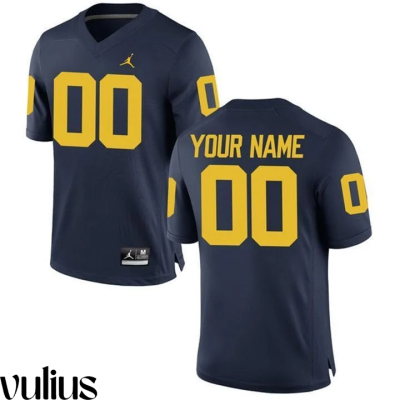 Custom Michigan Jerseys, Navy Men's, Custom Game Jersey - Replica