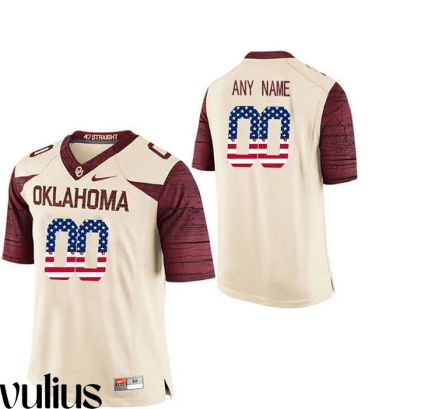 Oklahoma Sooners Custom Jersey, White Men's, College Football Limited Jersey - Replica