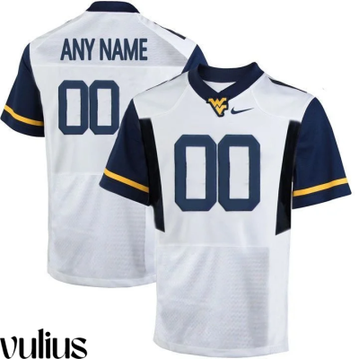 Wvu Football Jersey Custom, White Men's, Custom Game Jersey - Replica