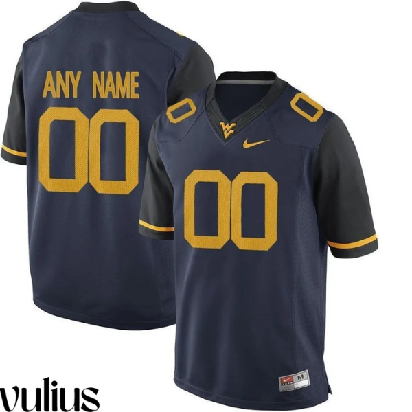 Wvu Football Jersey Custom, Blue Men's, College Limited Football Customized Jersey - Replica