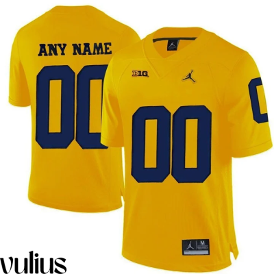 Custom Michigan Jerseys, Yellow Men's, College Limited Football Customized Jersey - Replica