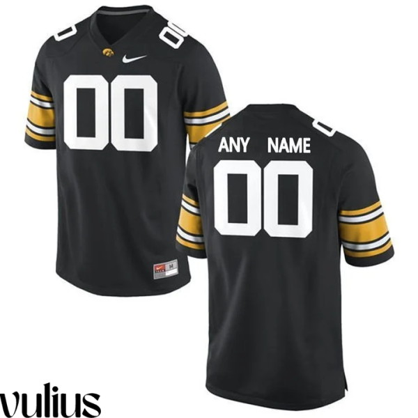 Custom Iowa Hawkeye Jersey, Black Men's, Custom Game Jersey - Replica