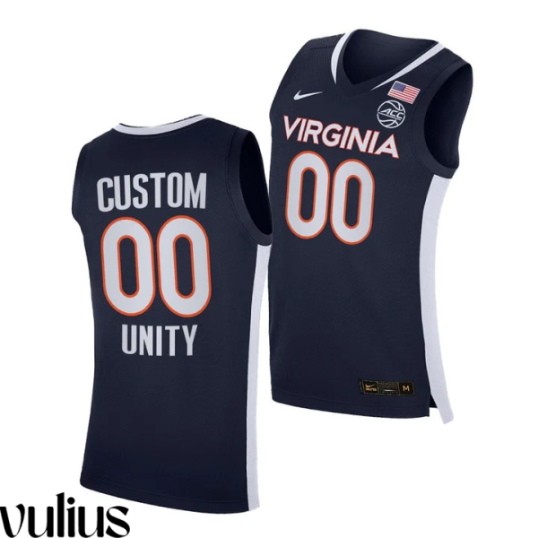 Custom Virginia Tech Jersey, Navy Men's, 2021 Unity Road Secondary Logo Jersey - Replica