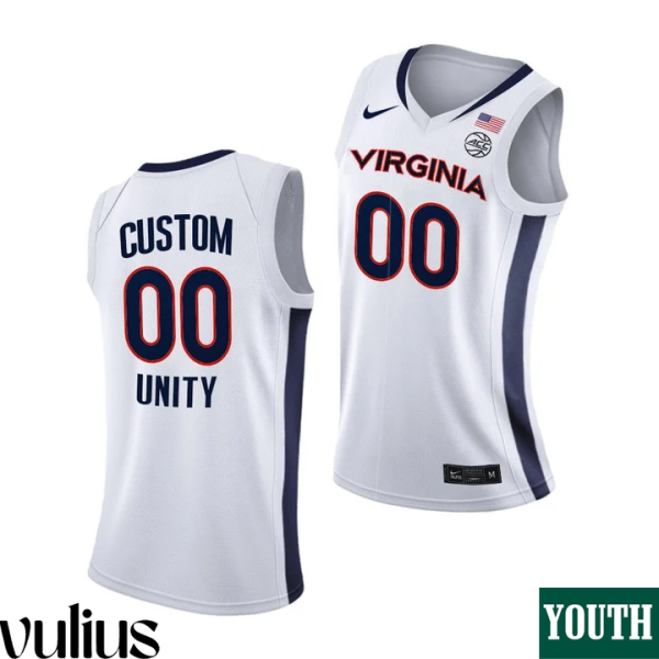 Custom Virginia Tech Jersey, White Youth's, 2021 Unity New Brand Jersey - Replica