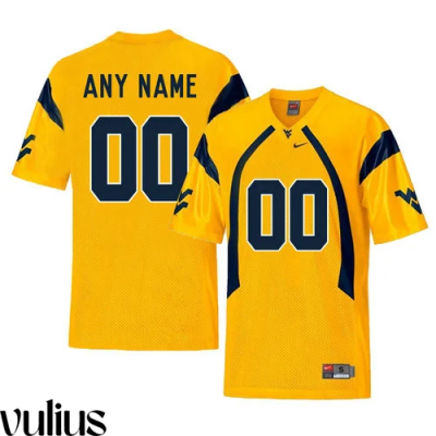 Wvu Football Jersey Custom, Gold Men's, Customized College Football Jersey - Replica