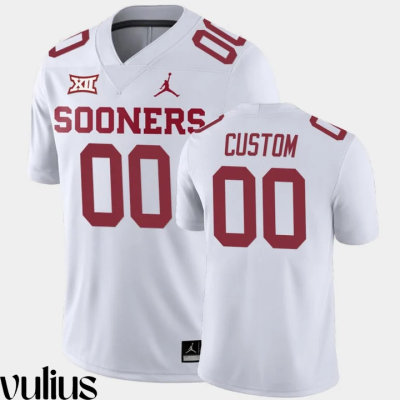 Oklahoma Sooners Custom Jersey, White Men's, Custom Away Game Jersey - Replica