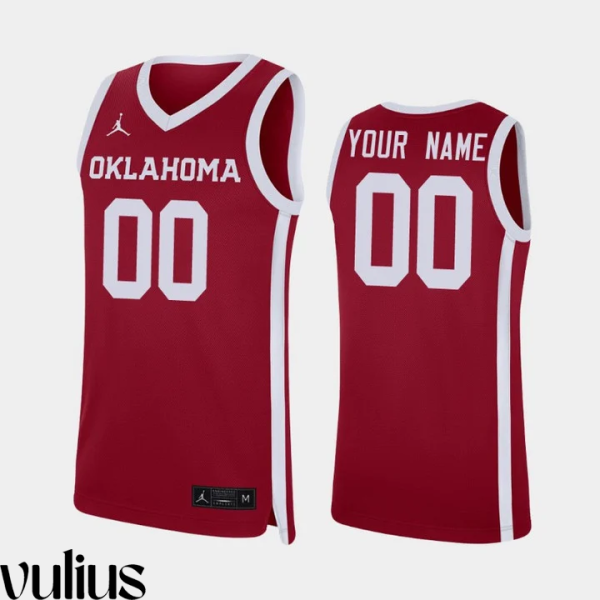 Oklahoma Sooners Custom Jersey, Red Men's, Crimson Replica Custom Jersey